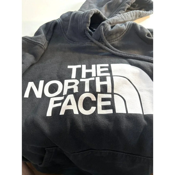 The North Face Mens Hommes Hoodie Black with White Logo Pockets Draw String Size - Picture 5 of 6